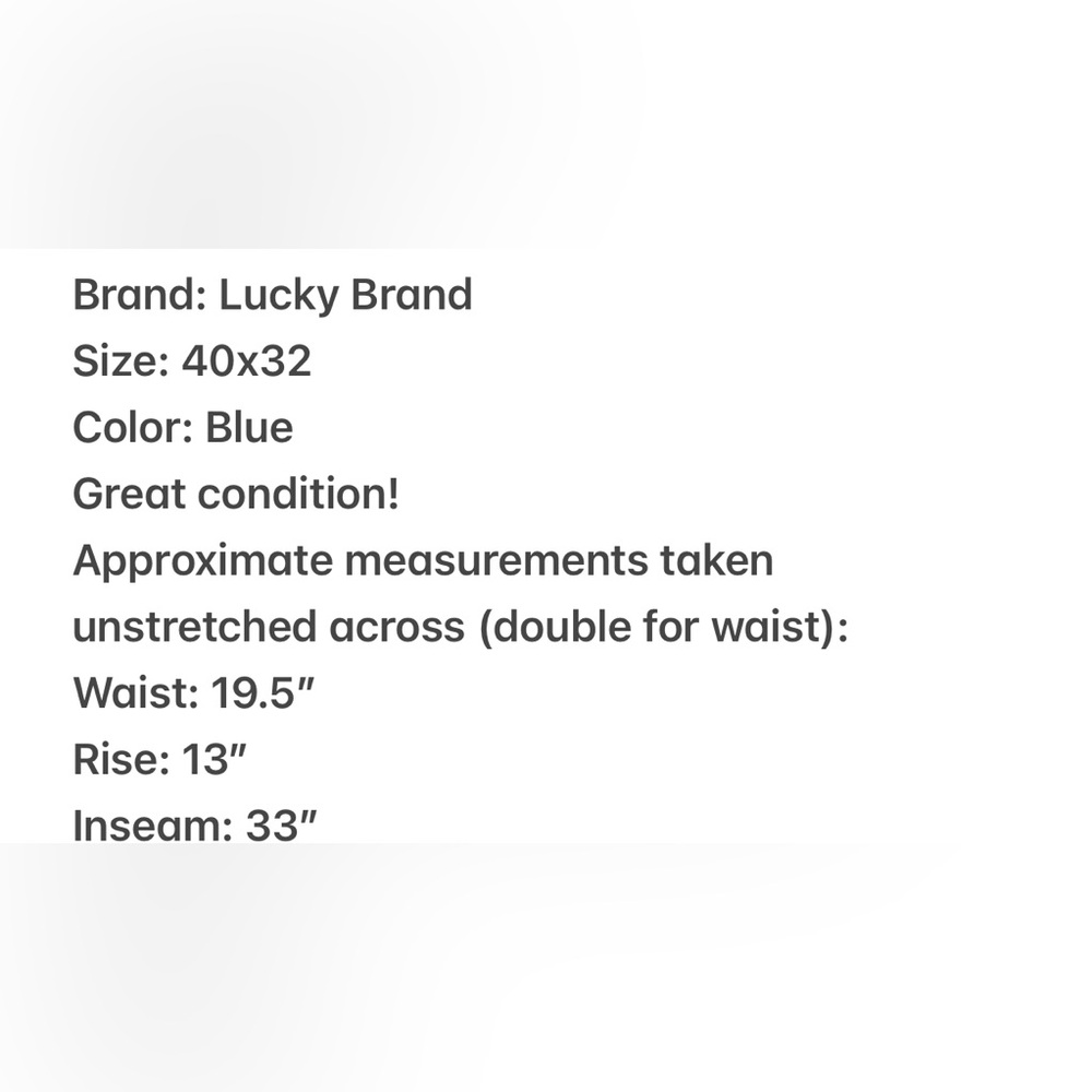 Men’s Lucky Brand Jeans size 40x32 - Picture 4 of 4
